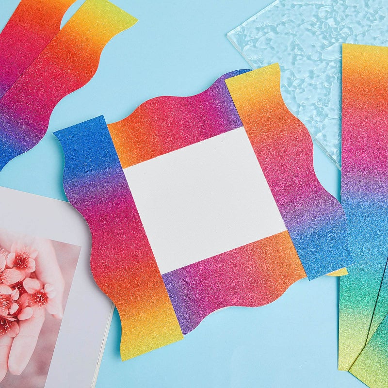 Spakon 55.8 Feet Bulletin Board Border Glitter Scalloped Borders Decorative Bulletin Board Trim Poster Borders Decoration Strips(Rainbow) - Image 3